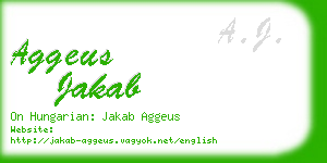aggeus jakab business card